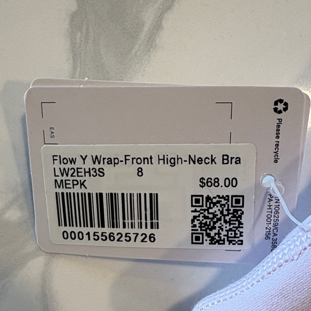 Lululemon Flow Y Wrap Front High Neck Bra ~ 8 ~ Meadow Sweet Pink - Picture 5 of 8